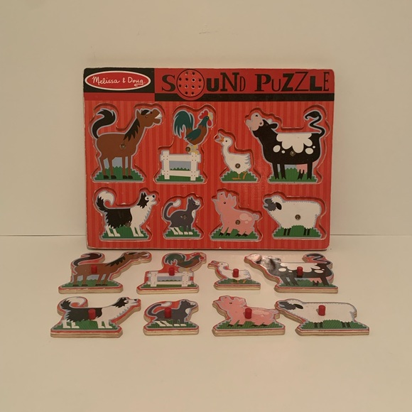🐮 MELISSA & DOUG FARM ANIMALS WOODEN SOUND PUZZLE - NEEDS NEW BATTERY🐮 - Picture 2 of 3